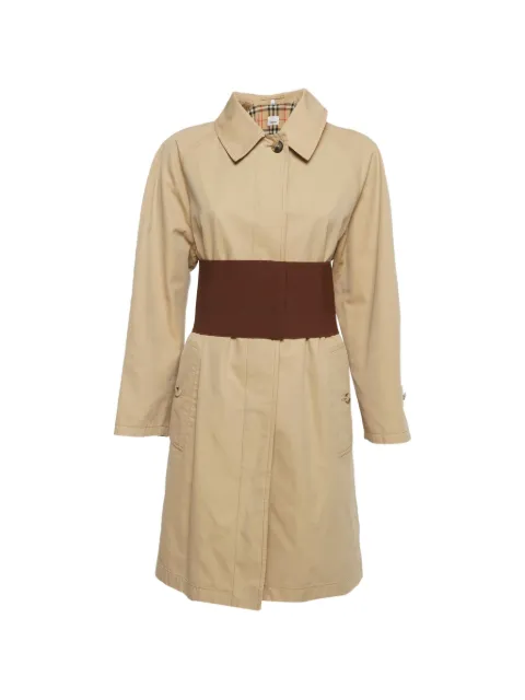 Burberry Pre-Owned gabardine trench coat Neutrals 1330841