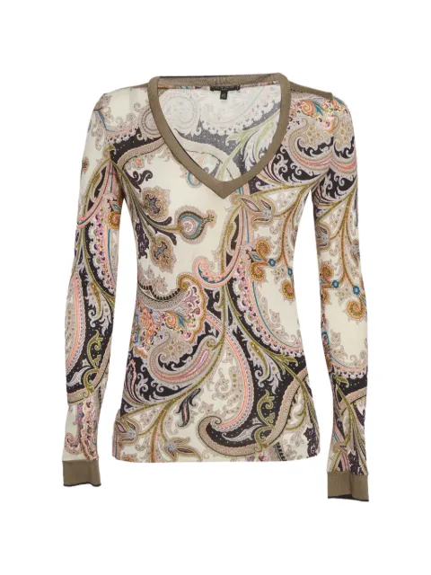 Etro Pre-Owned paisley-print long-sleeved T-shirt Neutrals 1299829