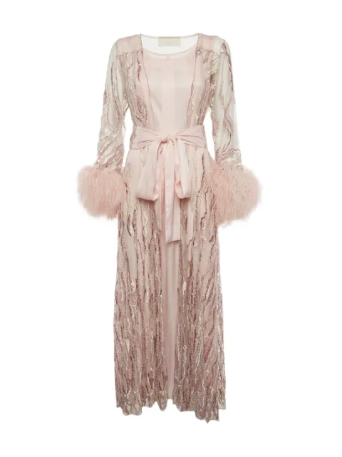 Reem Al Dhaheri embellished-detail kaftan Pink 1314476