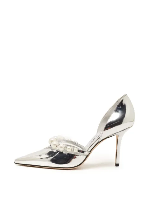 Jimmy Choo Pre-Owned Aurelie pearl-detail pumps Silver 1318869