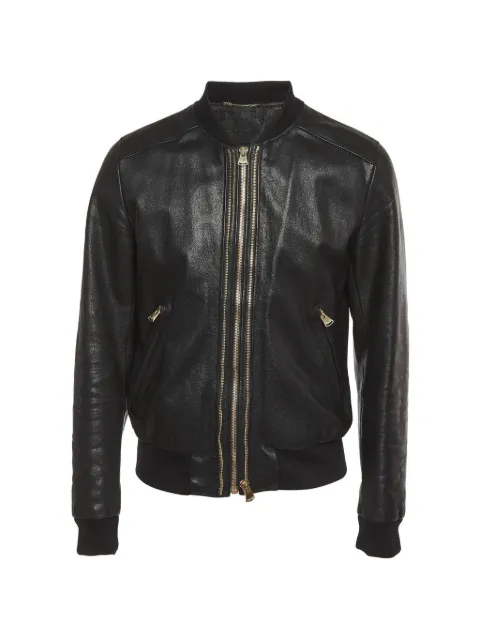 Dolce & Gabbana Pre-Owned zip-front leather leather jacket Black 1315425