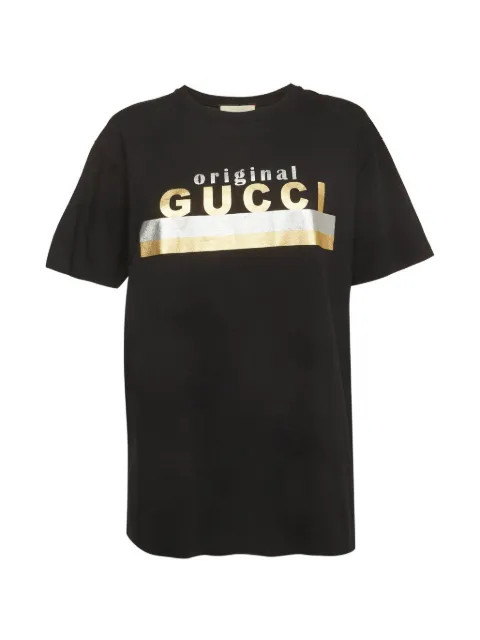 Gucci Pre-Owned logo-print crew-neck T-shirt Black 1333626