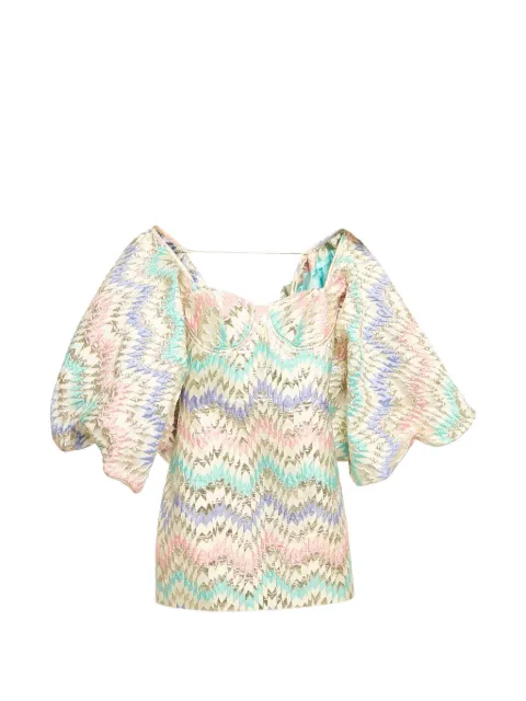424 chevron jacquard mini dress Neutrals 1154939