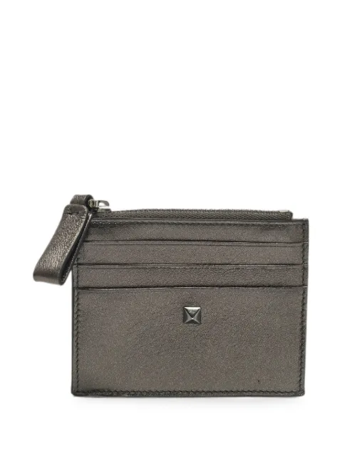 Valentino Garavani Pre-Owned Rockstud zip card holder Grey 1325029