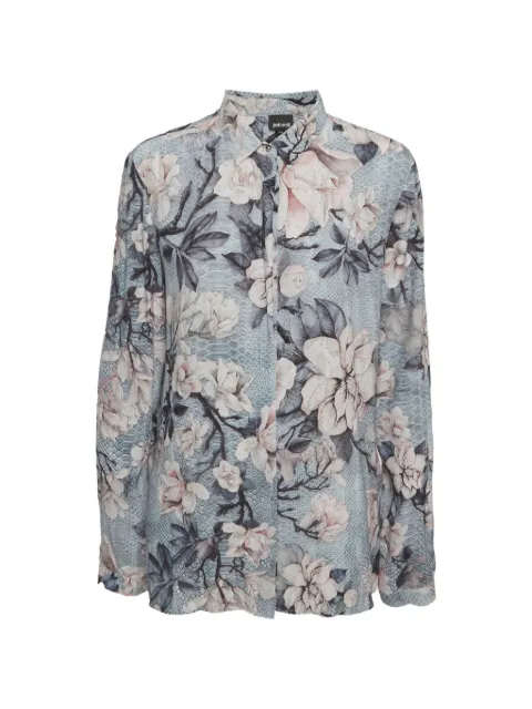 Just Cavalli Vintage floral-print snakeskin-effect shirt Blue 1294649