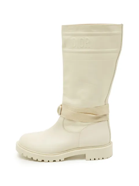 Christian Dior Pre-Owned D-Major buckle-strap boots White 1290034