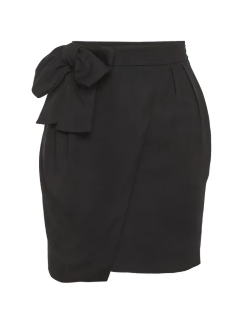 Valentino Garavani Pre-Owned bow-detail mini skirt Black 1292048