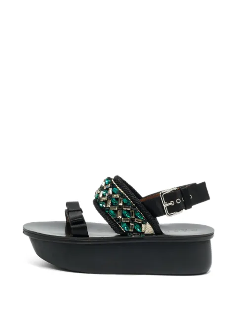 Marni Pre-Owned crystal-embellished slingback sandals Black 1307011