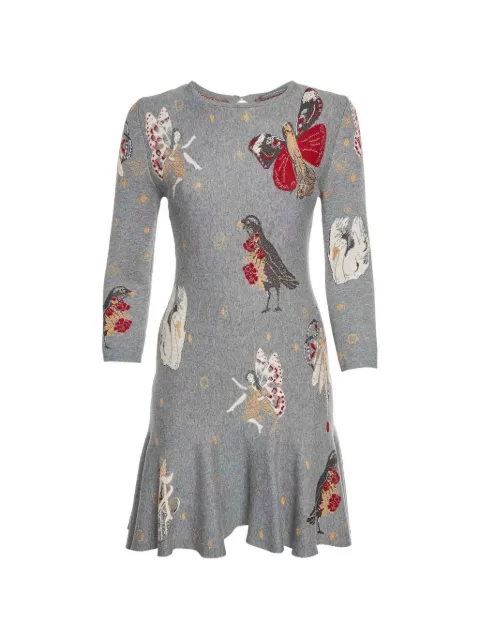 Alexander McQueen Pre-Owned jacquard-knit mini dress Grey 1327590