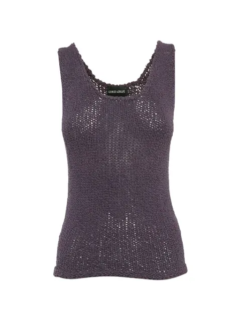 Giorgio Armani Pre-Owned open-knit tank top Purple 1269127