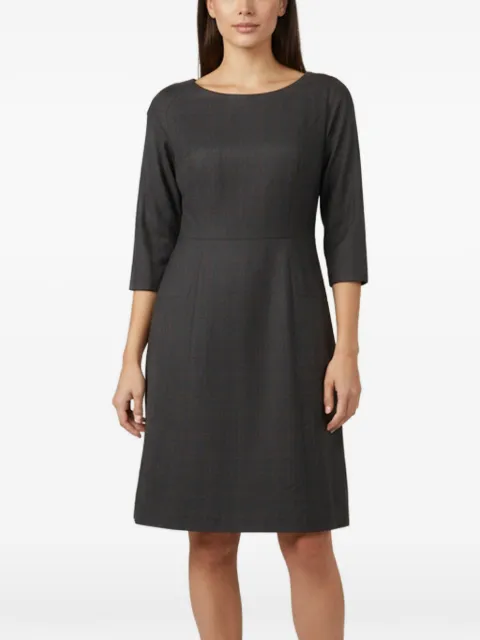 Kenzo Pre-Owned plaid sheath midi dress Grey 1349124