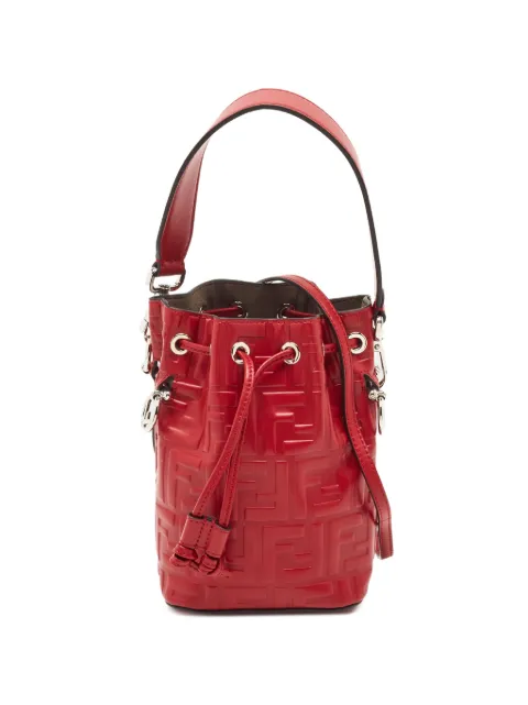 Fendi Pre-Owned Mon Tresor FF embossed bucket bag Red 1346473