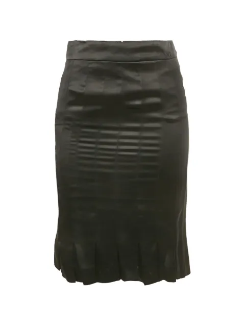 CHANEL Pre-Owned flounce satin skirt Black 1255381