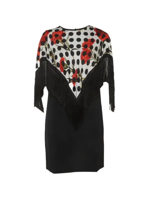 Dolce & Gabbana Pre-Owned polka-dot fringed mini dress Black 1318674