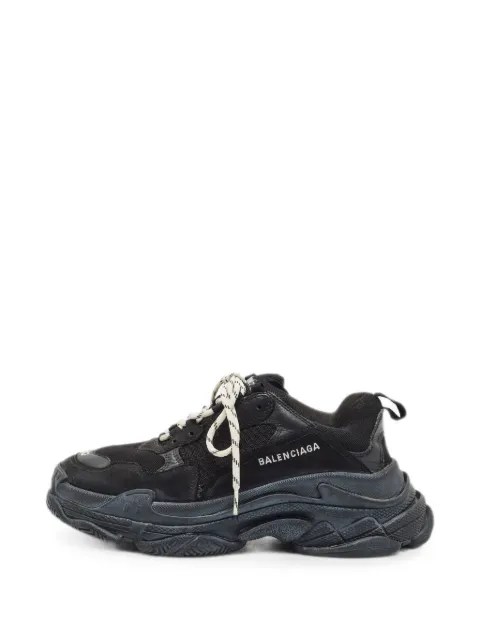 Balenciaga Pre-Owned Triple S mesh nubuck leather sneakers Black 1340081