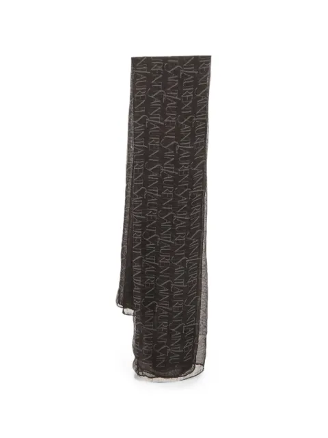 Saint Laurent Pre-Owned Monogram Peint scarf Black 1331755