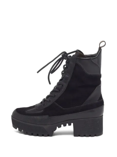 Louis Vuitton Pre-Owned Laureate leather and suede combat boots Black 1290116