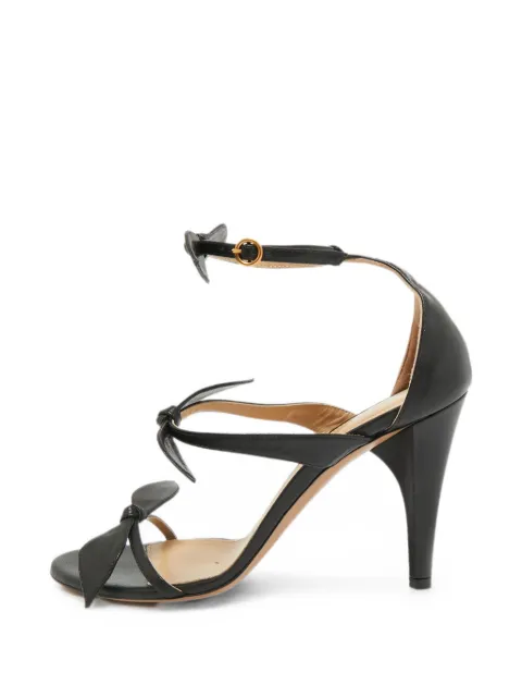 Chloé Pre-Owned bow-detail ankle-strap sandals Black 1305021