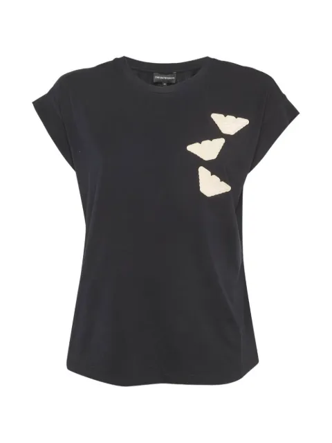 Emporio Armani Pre-Owned logo-appliqué T-shirt Black 1304068