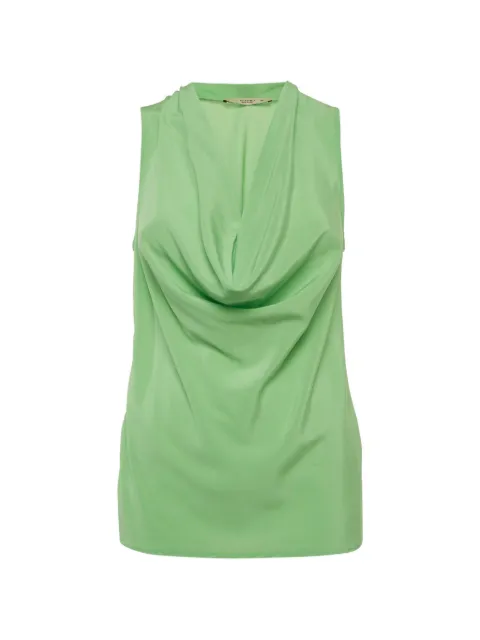 Etro Pre-Owned cowl-neck silk top Green 1312496