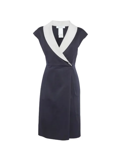 Max Mara contrast-collar midi dress Blue 1305740