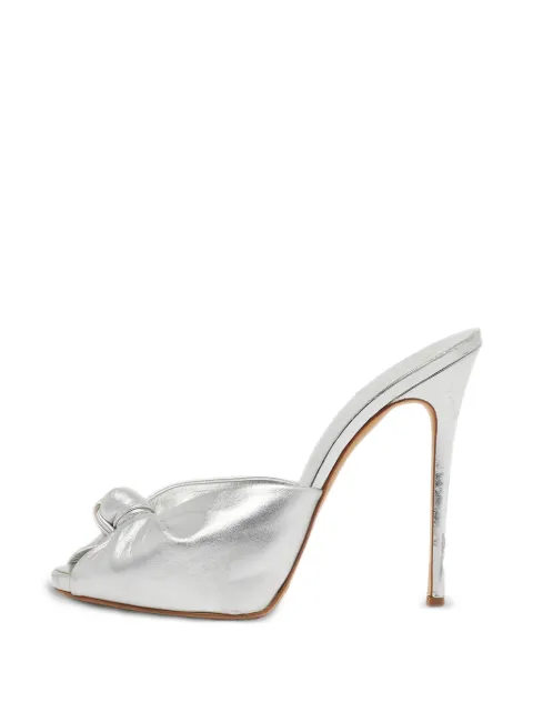 Giuseppe Zanotti Vintage knotted leather heeled mules Silver 1306756