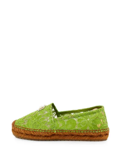 Dolce & Gabbana Pre-Owned logo-plaque flat espadrilles Green 1342862