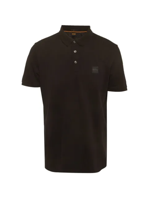 BOSS piqué-texture polo T-shirt Black 1314993
