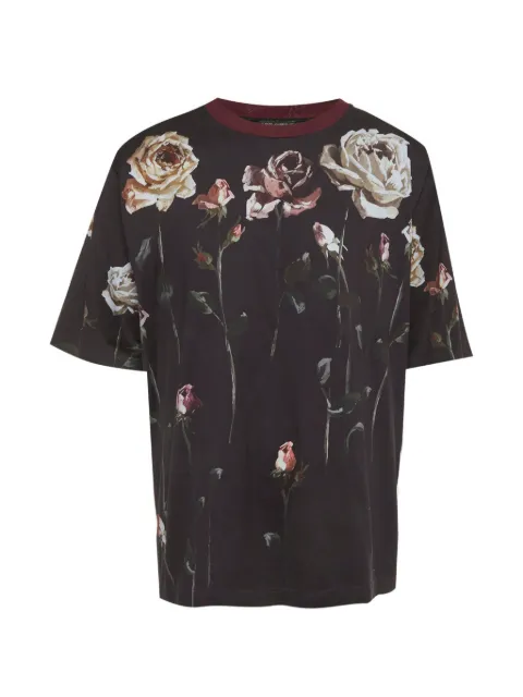 Dolce & Gabbana Pre-Owned floral-print T-shirt Black 1289842