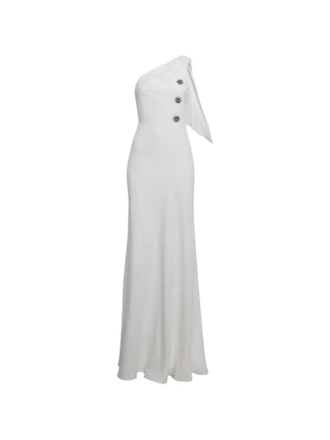 Louis Vuitton Pre-Owned one-shoulder crepe maxi dress White 1292007
