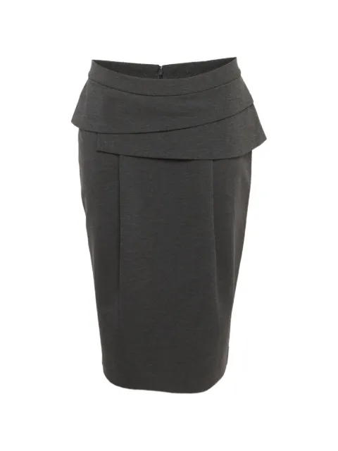 Emporio Armani Pre-Owned layered pencil midi skirt Grey 1357466