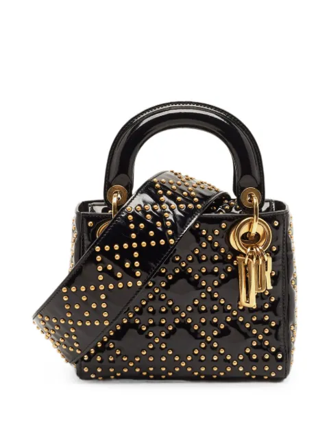 Christian Dior Pre-Owned 2017 Lady Dior studded mini bag Black 1317852