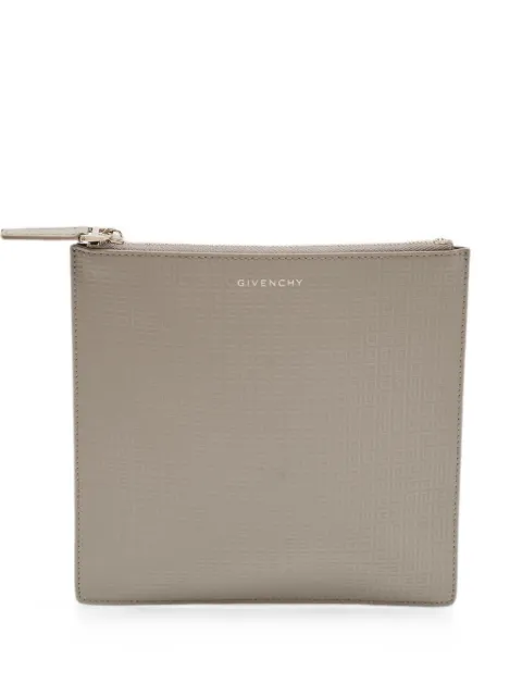 Givenchy Pre-Owned 4G embossed leather clutch bag Grey 1337582