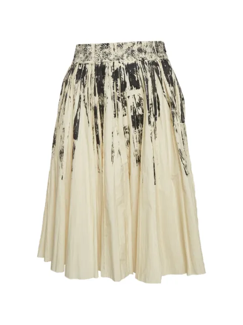 Bottega Veneta Pre-Owned printed pleated skirt Neutrals 1292379
