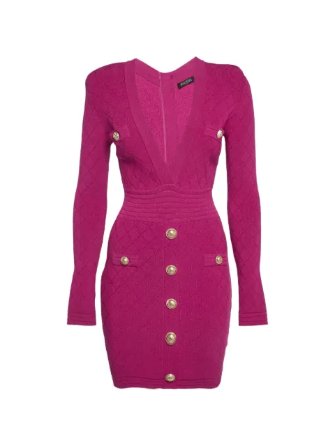 Balmain Pre-Owned mini button-detail jacquard-knit dress Pink 1296086