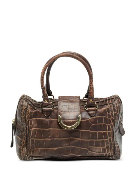 Aigner Vintage croc-embossed satchel bag Brown 1288404