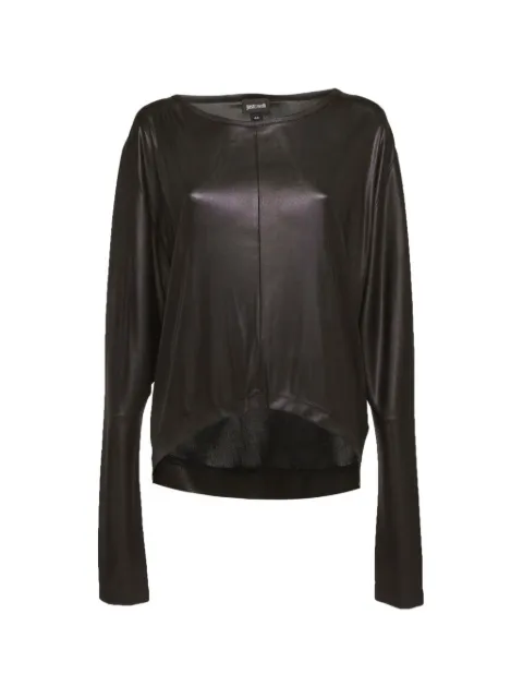 Just Cavalli Vintage coated long-sleeve blouse Black 1294855