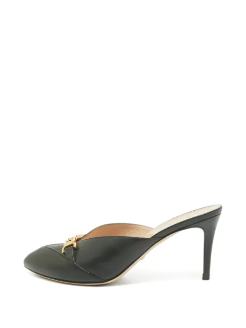 Gucci Pre-Owned Sylvie chain-detail heeled mules Black 1359682