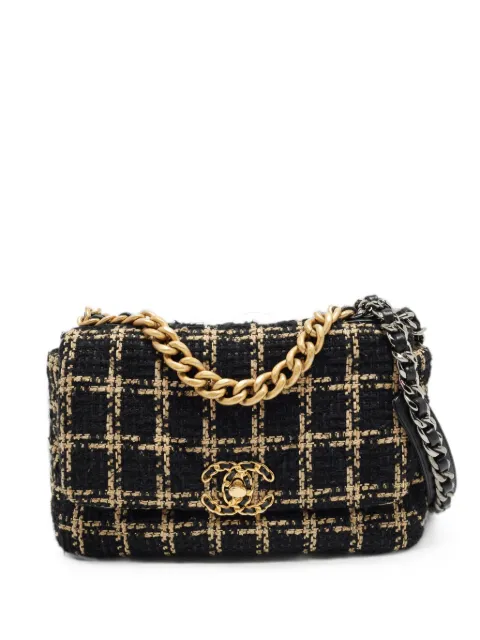 CHANEL Pre-Owned 2021 19 CC turn-lock shoulder bag Black 1355454