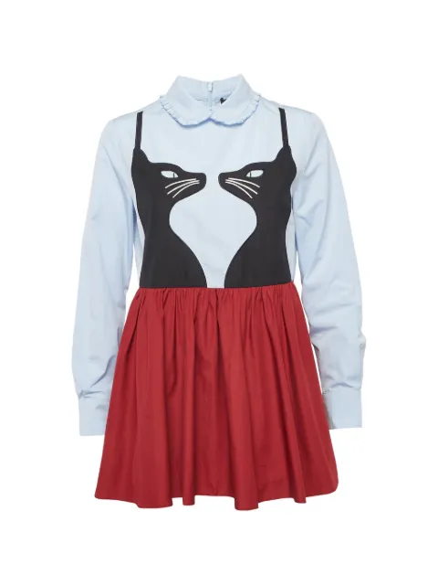 Weekend Max Mara cat-motif peplum-hem blouse Blue 1306682