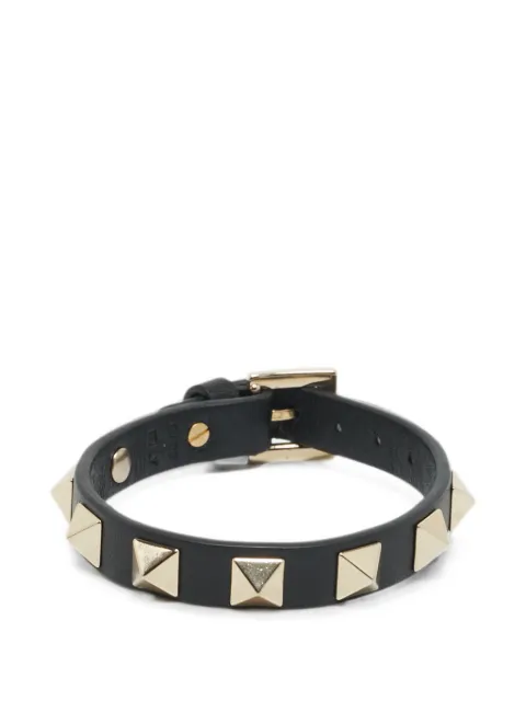 Valentino Garavani Pre-Owned Rockstud leather bracelet Black 1358973