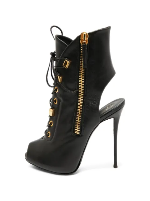 Giuseppe Zanotti Vintage cut-out lace-up ankle boots Black 1362582