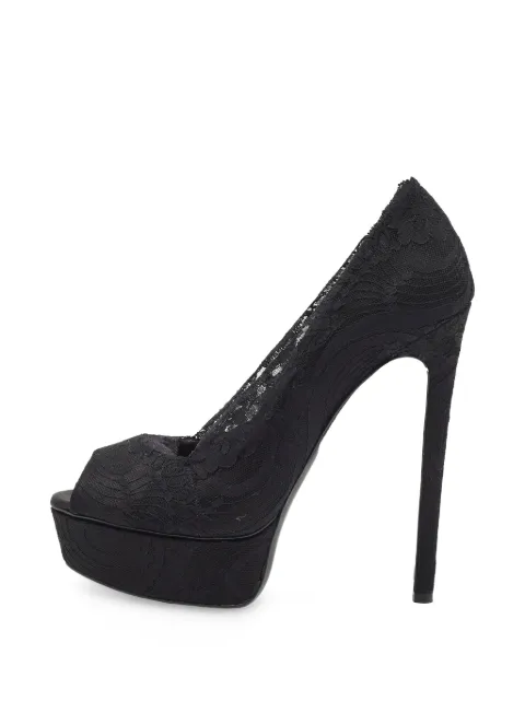 Casadei lace platform pumps Black 1340362