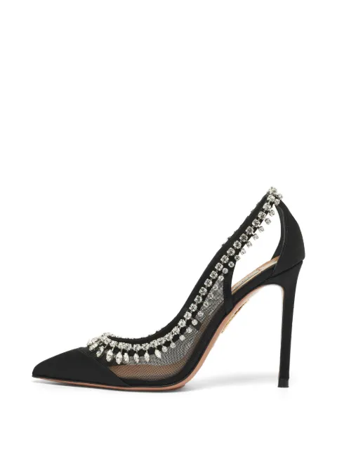 Aquazzura Crystal Crush mesh pumps Black 1274645