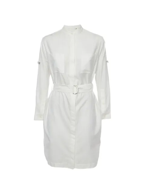 Burberry Pre-Owned belted long-sleeve midi dress White 1341261