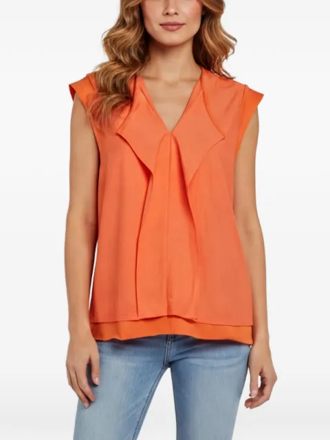 Kenzo Pre-Owned V-neck cap-sleeved blouse Orange 1358441