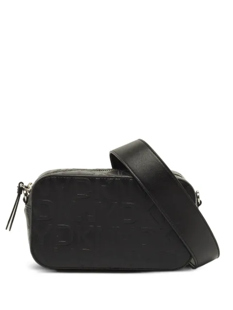 DKNY Vintage monogram-embossed leather camera bag Black 1270365
