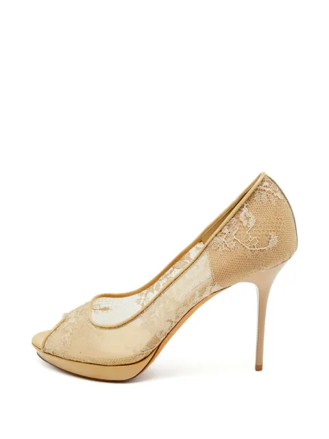 Jimmy Choo Pre-Owned lace patent leather pumps Neutrals 1268974
