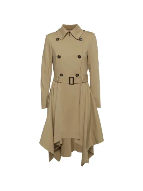 Escada Pre-Owned double-breasted handkerchief-hem trench coat Neutrals 1343085