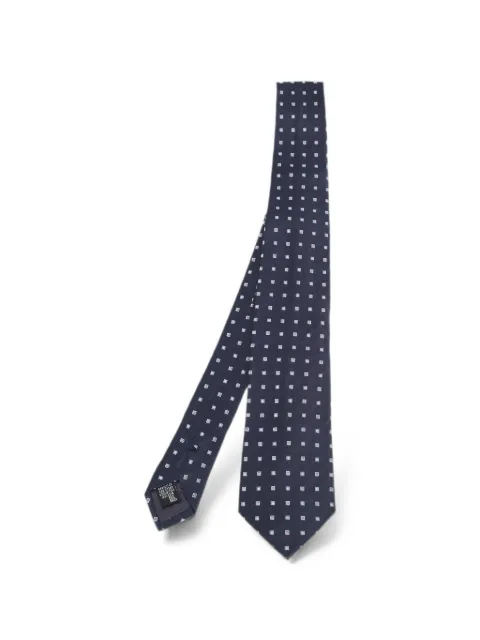 Emporio Armani Pre-Owned square-pattern jacquard tie Blue 1281613
